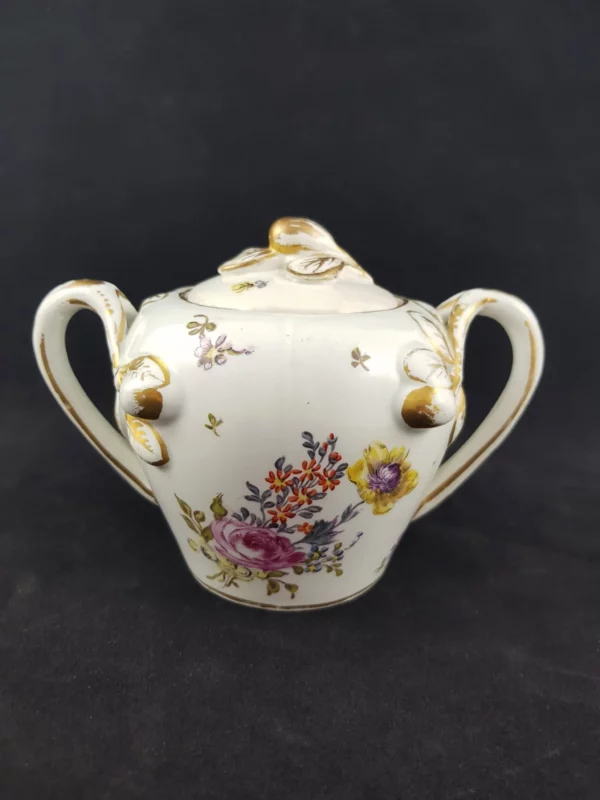 HOCHST - Pot à sucre en porcelaine, motif floral doré – Image 5