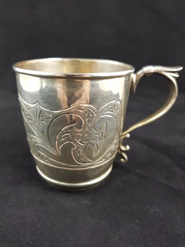 ART NOUVEAU - Tasse argent massif 150g – Image 2