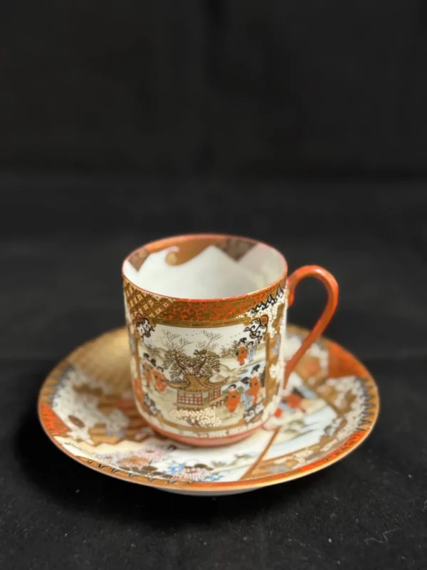 JAPON - Tasse et soucoupe en porcelaine japonaise Kutani – Image 2